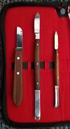 KIT of 3 DENTAL LAB KNIVES - Click Image to Close