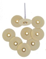 MaxiFinish BRASS CENTER ALUMINA DISC 7/8\"(21mm) FINE grit box of 100