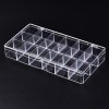 18 Compartment Clear Plastic Box with hinged cover