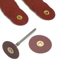 BRASS CENTER ALUMINUM OXIDE DISC 7/8\"(21mm) fine grit box of 100