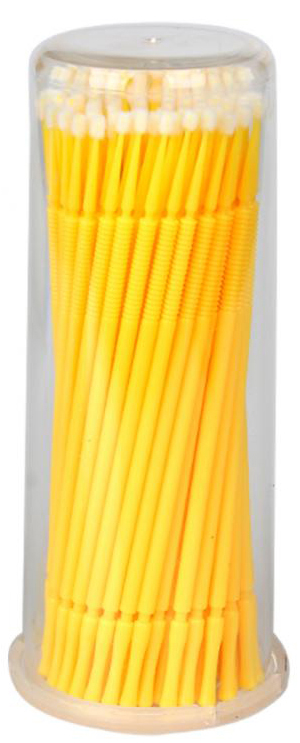 MICRO APPLICATOR BRUSH 1.5MM / 100PCS FINE YELLOW / BLUE