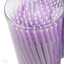 MICRO APPLICATOR BRUSH 1.0MM 100PCS SUPERFINE WHITE / PURPLE