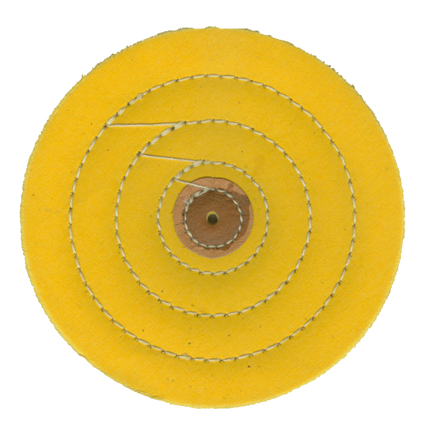 5" YELLOW BUFF W/LEATHR CENTER