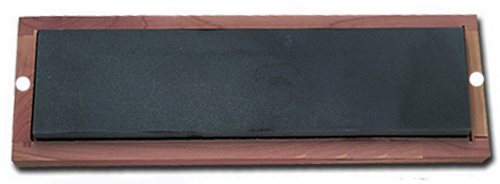 NATURAL TEST STONE(smooth obsidian) in a wooden box 5"x2" - Click Image to Close