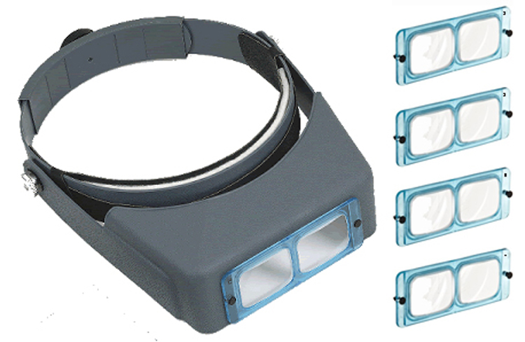 BINOCULAR MAGNIFIER VISOR includes 4 glass lenses [Lo300] - $27.00