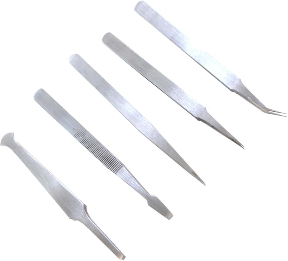 5 TWEEZERS SET in POUCH