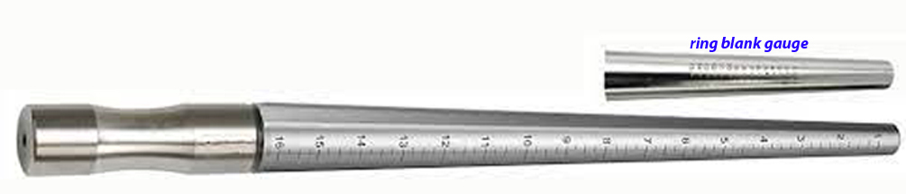 STEEL RING MANDREL, ungrooved, marked 1-15