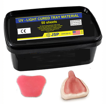 Light Cure Custom Tray Material, Pink, 50/pk. 1.4mm Thick, Ready to use